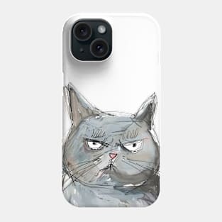 Funny Badly Drawn Angry Cat Phone Case