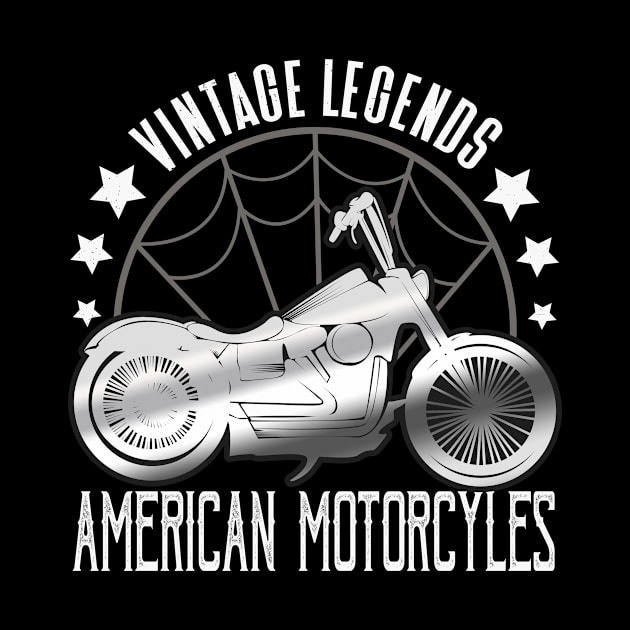 Vintage Legends American Motorcycles Biker by Foxxy Merch