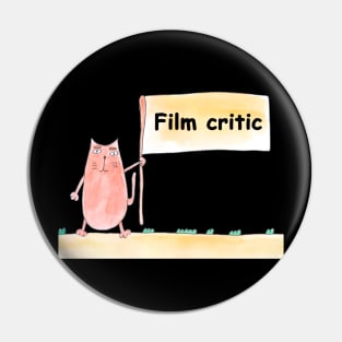 Film critic, profession, work, worker, professional, cat, humor, fun, job, humorous, watercolor, animal, character Pin