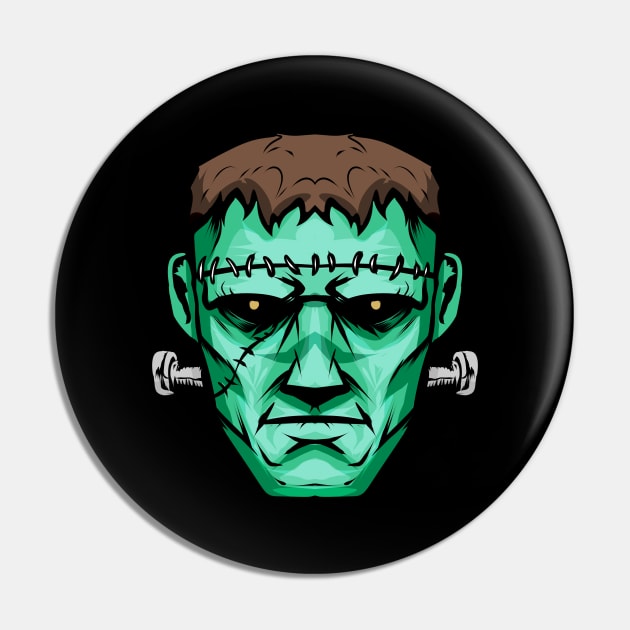 Green Frankenstein Monster Halloween Pin by SinBle