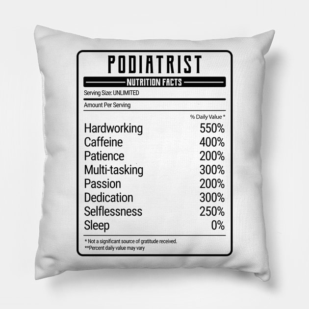 podiatrist nutrition value Pillow by IndigoPine