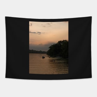 Sunset on the Amazon river Tapestry