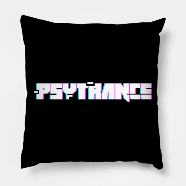 Psytrance - Electronic Music Trance Raver EDM Pillow by MeatMan