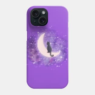 Cat and moon Phone Case