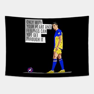 Inspirational words from Cristiano Ronaldo Tapestry