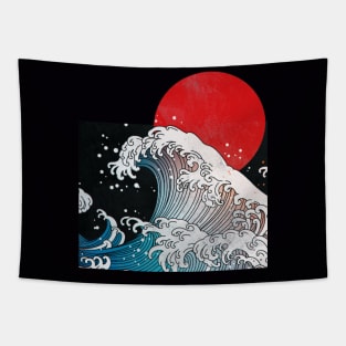 Hokusai Kaiju - Vintage Version Tapestry