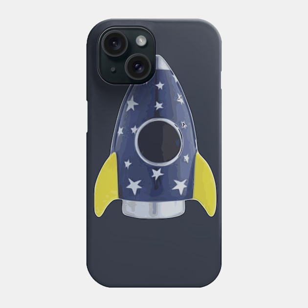 Space Rocket, Retro Phone Case by Applecrunch