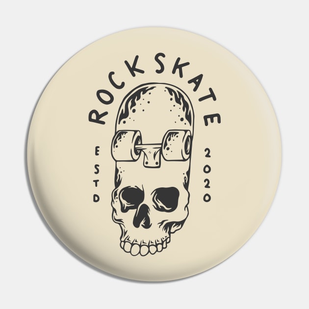 Rock skate skull Pin by Mako Design 