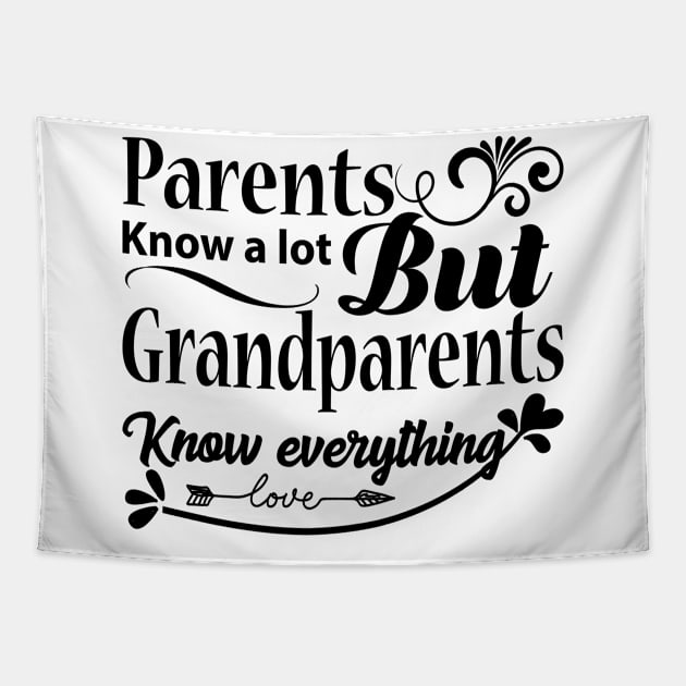 Grandparents know everything Tapestry by RK.shirts