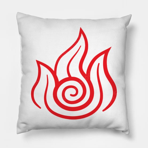 Fire Bending Nation Symbol Pillow by mariaronda