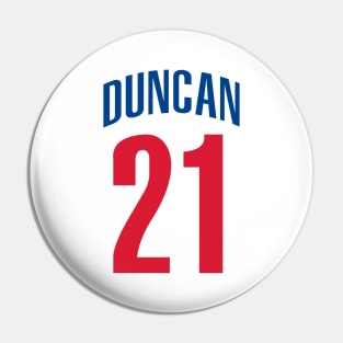 Tim Duncan Number 21 Pin