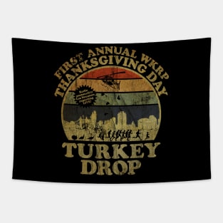 White First Anual Turkey Drop vintage Tapestry