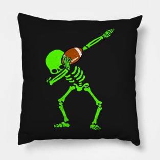 Halloween Dabbing Skeleton FOOTBALL T-Shirt Dab Hip Hop GLOW Pillow