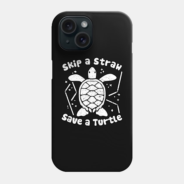 Skip a Straw Save a Turtle for Earthday - Vintage Retro Design T Shirt 4 Phone Case by luisharun