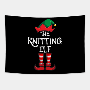 Knitting Elf Matching Family Christmas Tapestry