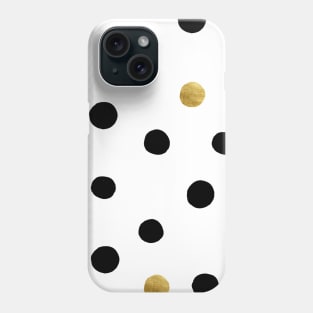 Random dots - black and gold Phone Case