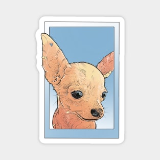 cute chihuahua art design in blue Magnet