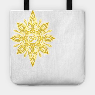 Intricate Golden Yoga Om Star Tote