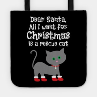 Rescue Cat for Christmas Cat Lover Gift Tote