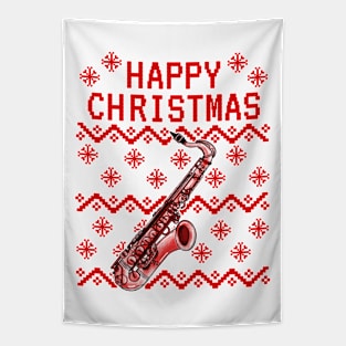 Saxophone Ugly Christmas Saxophonist Musician Tapestry