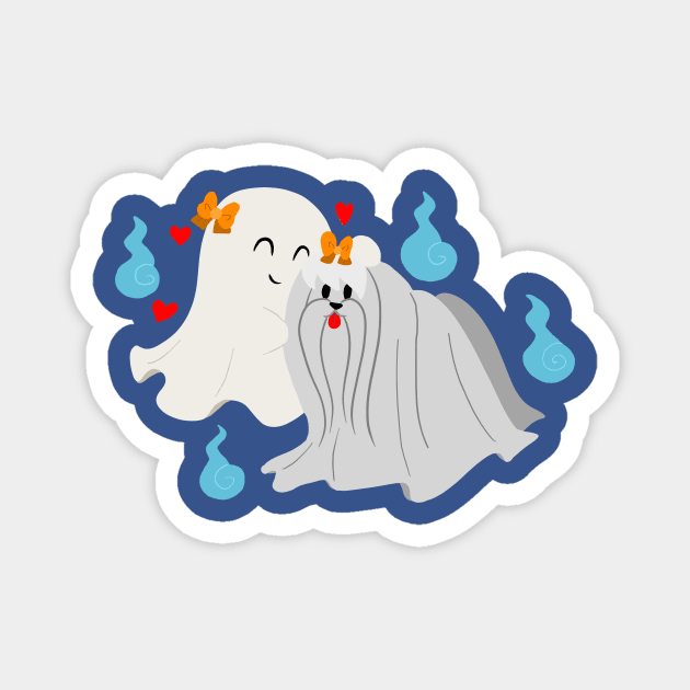 Ghost Maltese Magnet by saradaboru