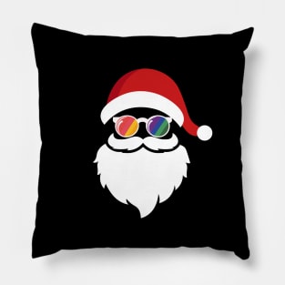 LGBT Gay Pride Santa Claus Face Christmas Rainbow Flag Cute Pillow