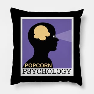 Popcorn Psychology Purple Logo Pillow