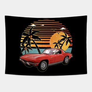Chevrolet Corvette 1963 car sunset Tapestry
