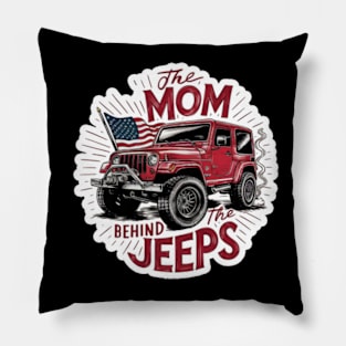 Mom of the jeebs Funny Mothers Day & 4th of July USA Flag Tee Pillow