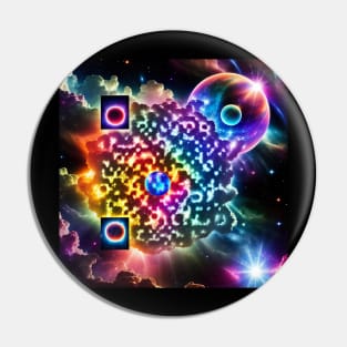 Cosmic Rick Roll QR Code Pin