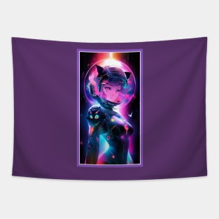 Anime Sci-Fi Cat Girl | Quality Anime Girl Artwork | Manga Girl Anime Art Tapestry