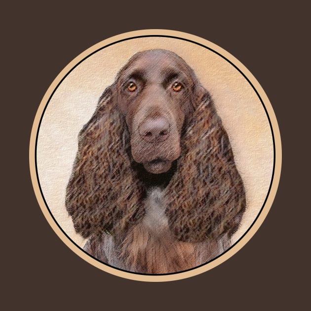 Field Spaniel Painting - Cute Original Dog Art by Alpen Designs