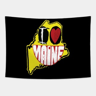 I Love Maine Smiling Happy Face Tapestry