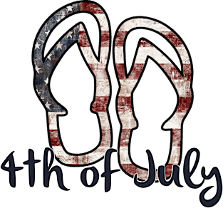 Flip - Flops 4th of July Magnet