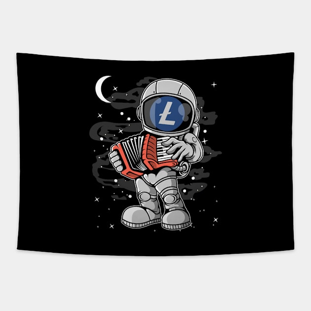 Astronaut Accordion Litecoin LTC Coin To The Moon Crypto Token Cryptocurrency Blockchain Wallet Birthday Gift For Men Women Kids Tapestry by Thingking About