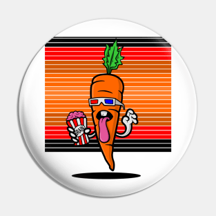 Zombie Brain Food Carrot Sees A Movie Pin