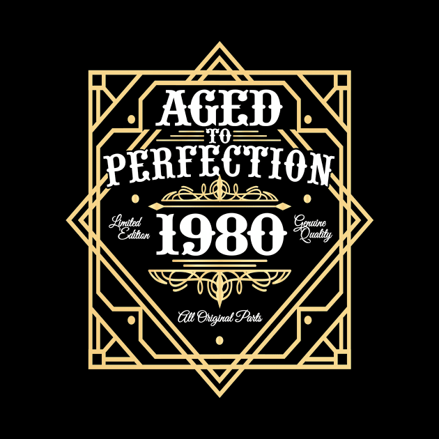 1980 birthday gift idea aged to perfection by HBfunshirts