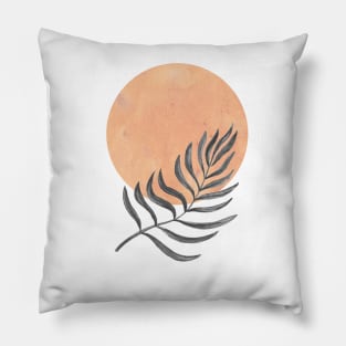 Terracotta sun and leaf Pillow