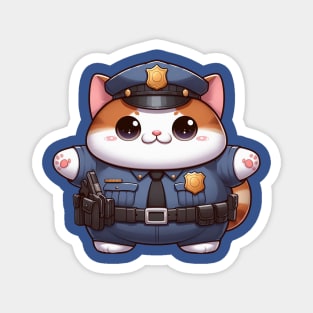 Cute Cat Policeman Magnet