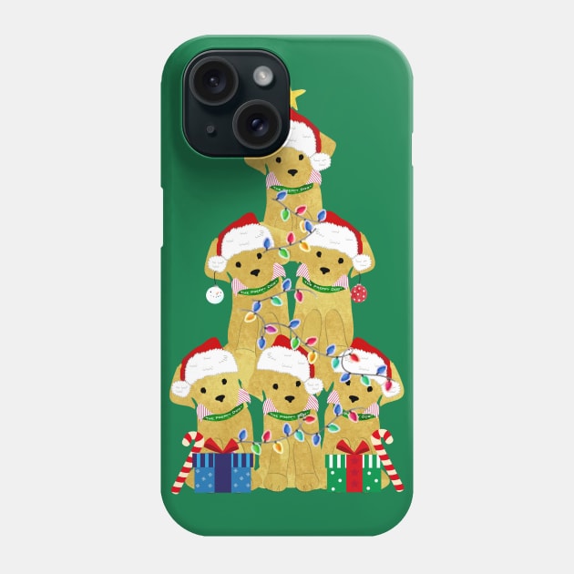 Golden Retriever Puppy Christmas Tree Phone Case by EMR_Designs