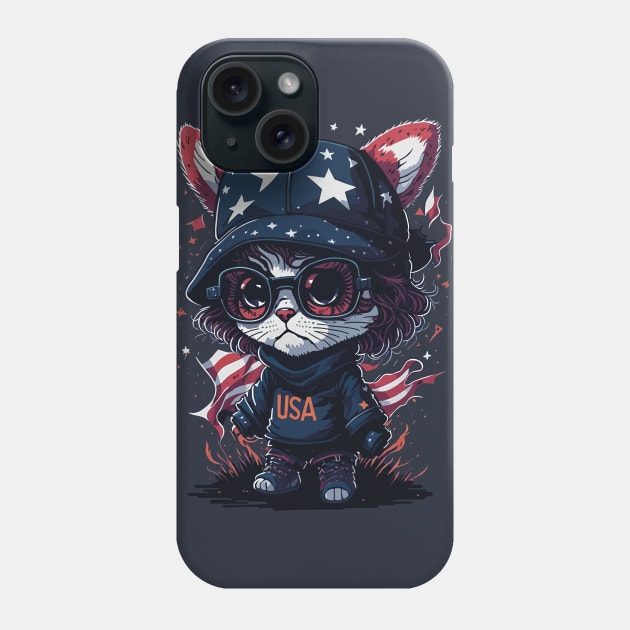 Patriotic Cat Phone Case by By_Russso