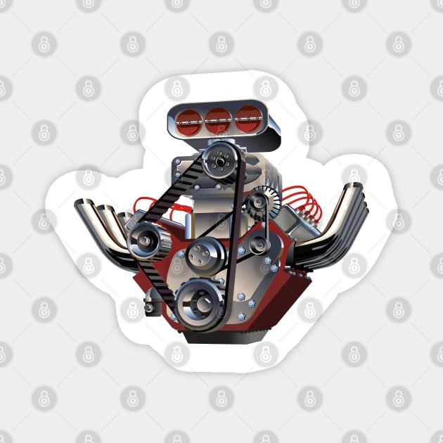 Cartoon Turbo Engine Magnet by Mechanik