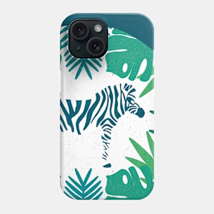 Tropical Zebra (Teal) Phone Case