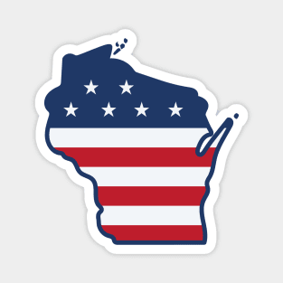 Stars and Stripes Wisconsin Magnet