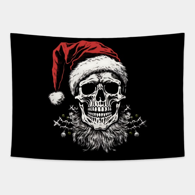 skeleton Santa Tapestry by MZeeDesigns