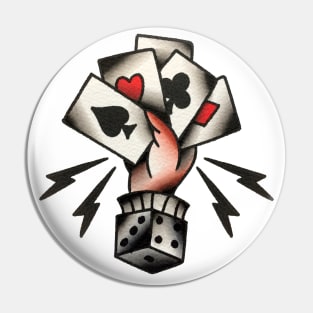 Hand of Aces Tattoo Design Pin