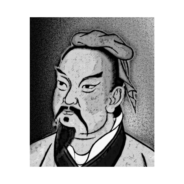 Sun Tzu Black And White Portrait | Sun Tzu Artwork 2 by JustLit