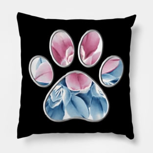 Paw with Flower Background Pillow