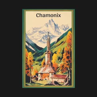 Chamonix, Mont Blan, Ski Poster T-Shirt