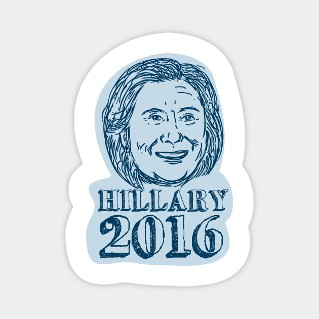 Hillary Clinton President 2016 Drawing Magnet by retrovectors